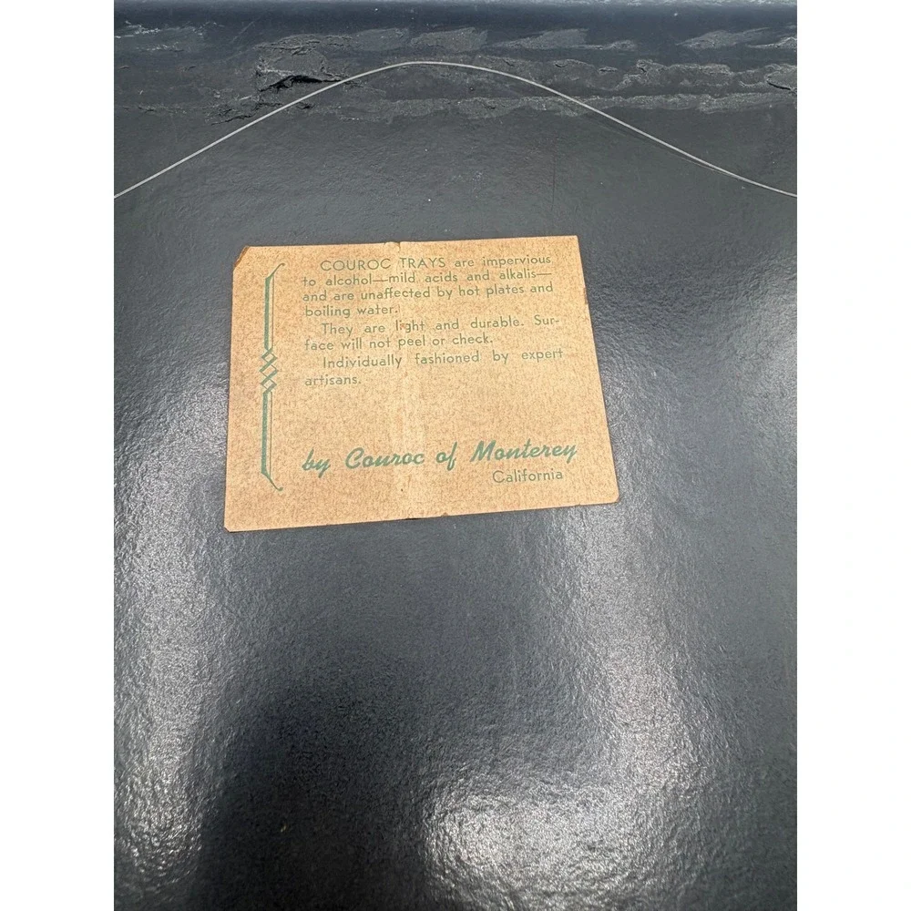 Couroc of Monterey Carousel Horse Serving Tray Mid Century Modern Black Gold 12